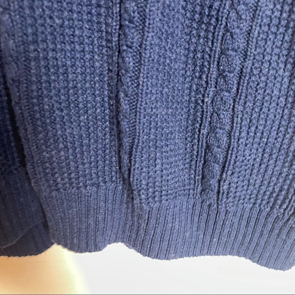 Club Room Navy Blue V Neck Cable Knit Sweater Size XXL - Picture 6 of 9
